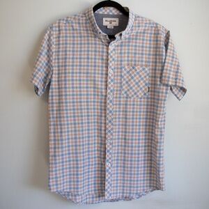Billabong orange/blue/white plaid shirt-M